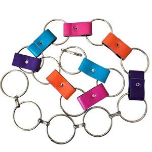 Y2K Rainbow Chain Ring Belt multicolored Silver LGBTQ Trans Fairy Festival